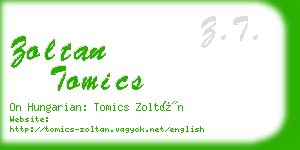 zoltan tomics business card